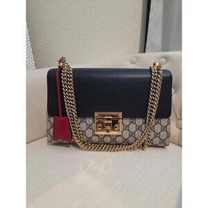 Authentic Gucci Leather Padlock Medium Shoulder Bag